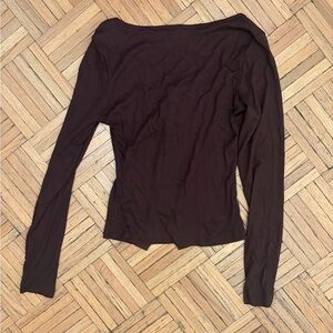 SHEIN Chocolate Long Sleeve Top